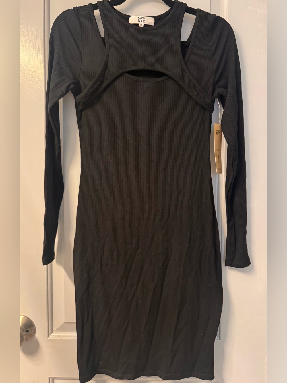 Ragged Priest NYC Black Long Sleeve Cutout Bodycon Dress